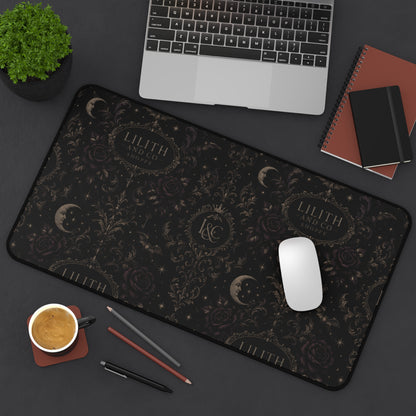 Dark Moon Vintage Damask Office Pad