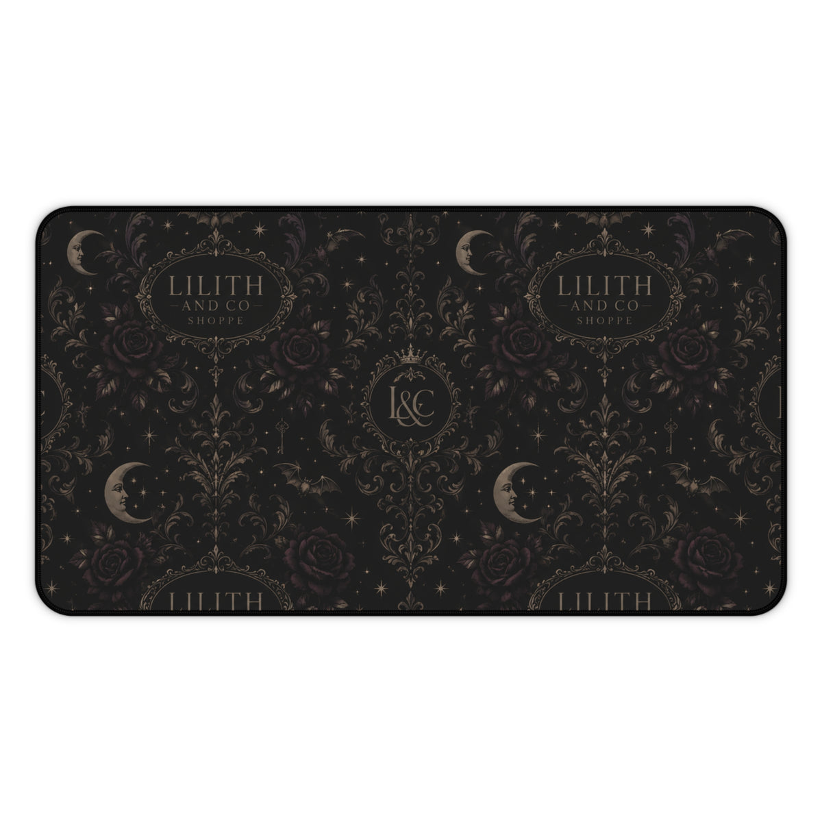 Dark Moon Vintage Damask Office Pad