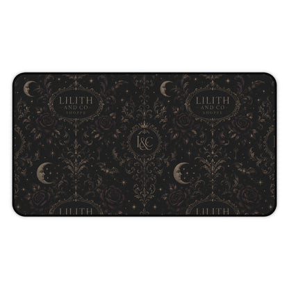 Dark Moon Vintage Damask Office Pad
