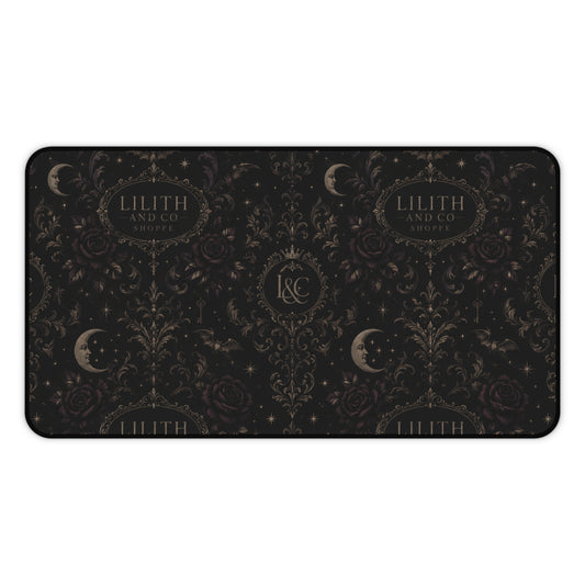 Dark Moon Vintage Damask Office Pad